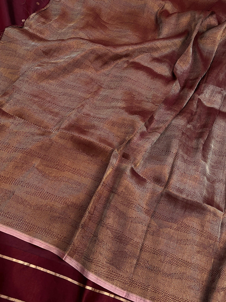 Brown Pure Banarasi Handloom Silk Saree