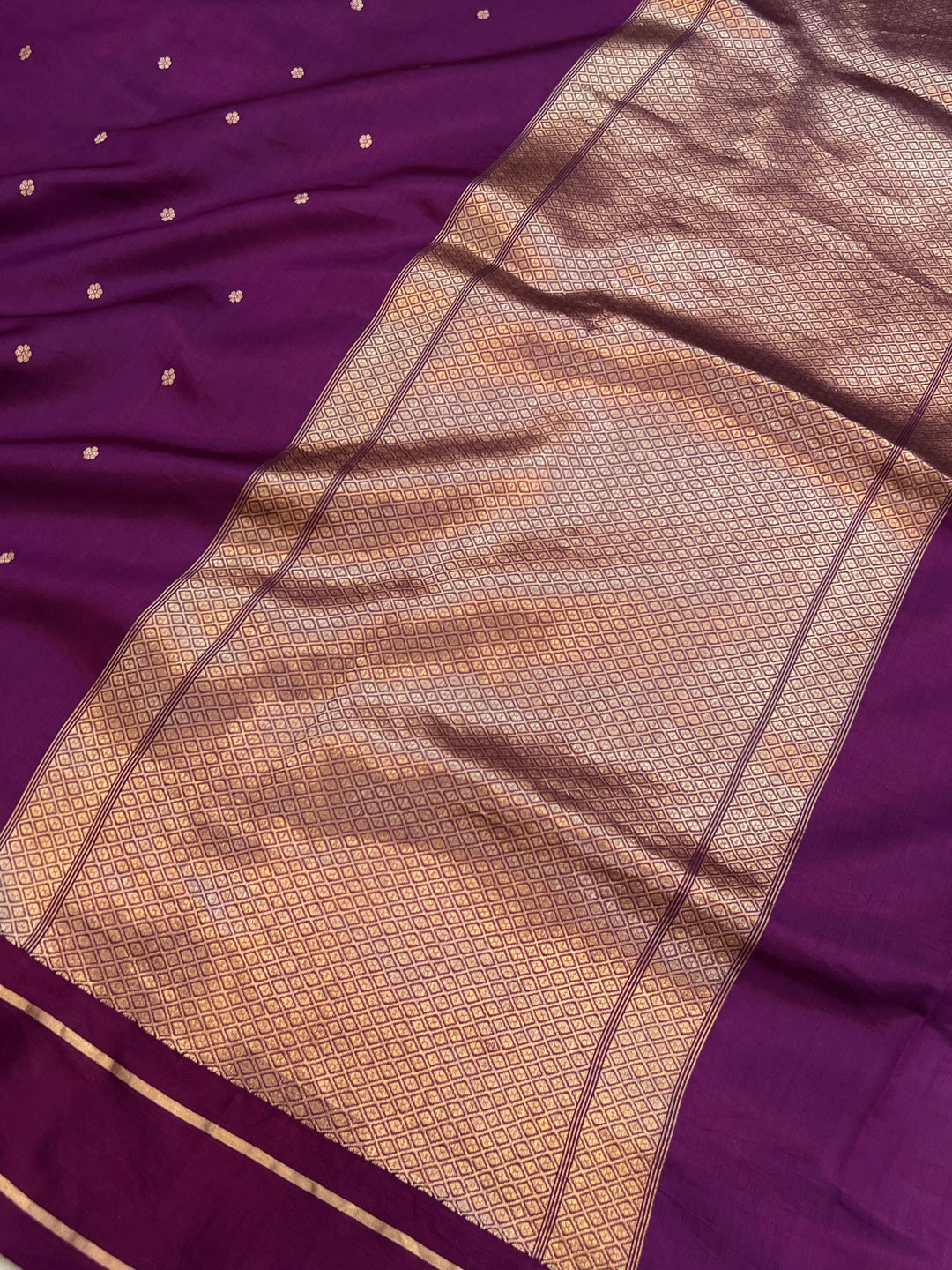 Purple Pure Banarasi Handloom Silk Saree