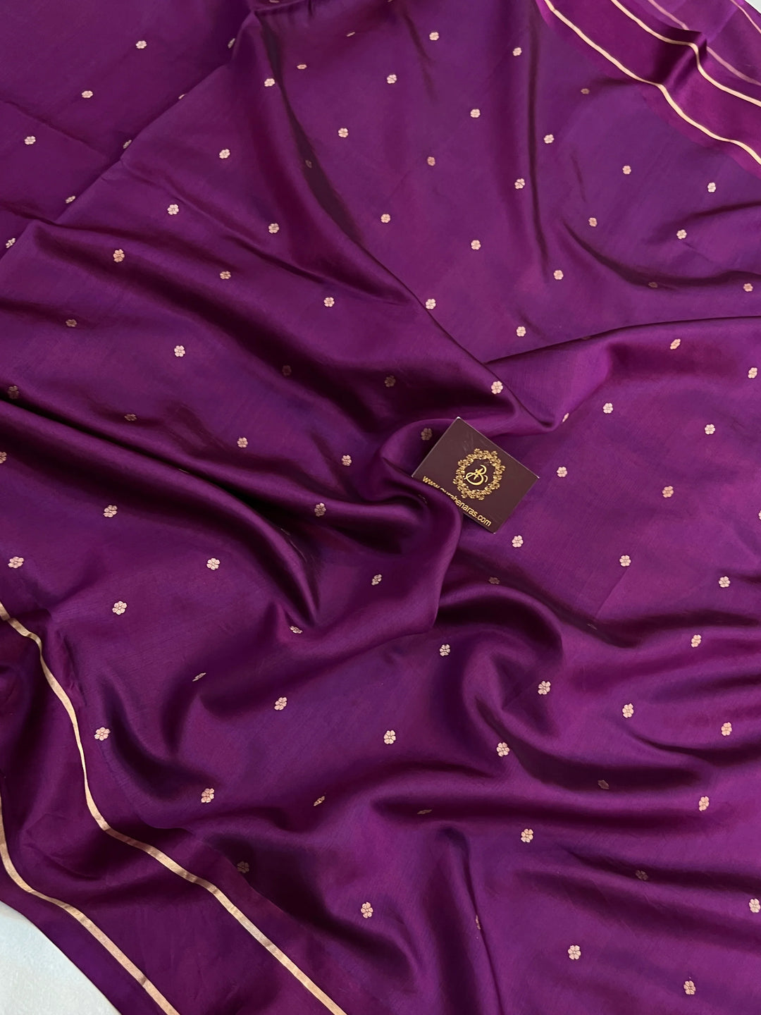 Wine Pure Banarasi Handloom Silk Saree