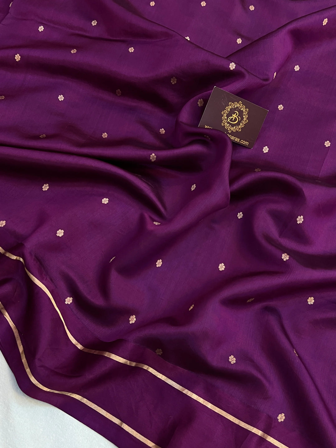 Wine Pure Banarasi Handloom Silk Saree