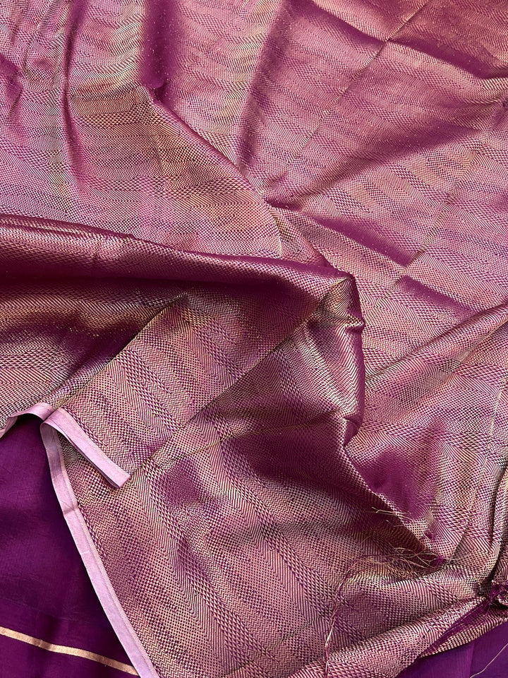 Wine Pure Banarasi Handloom Silk Saree