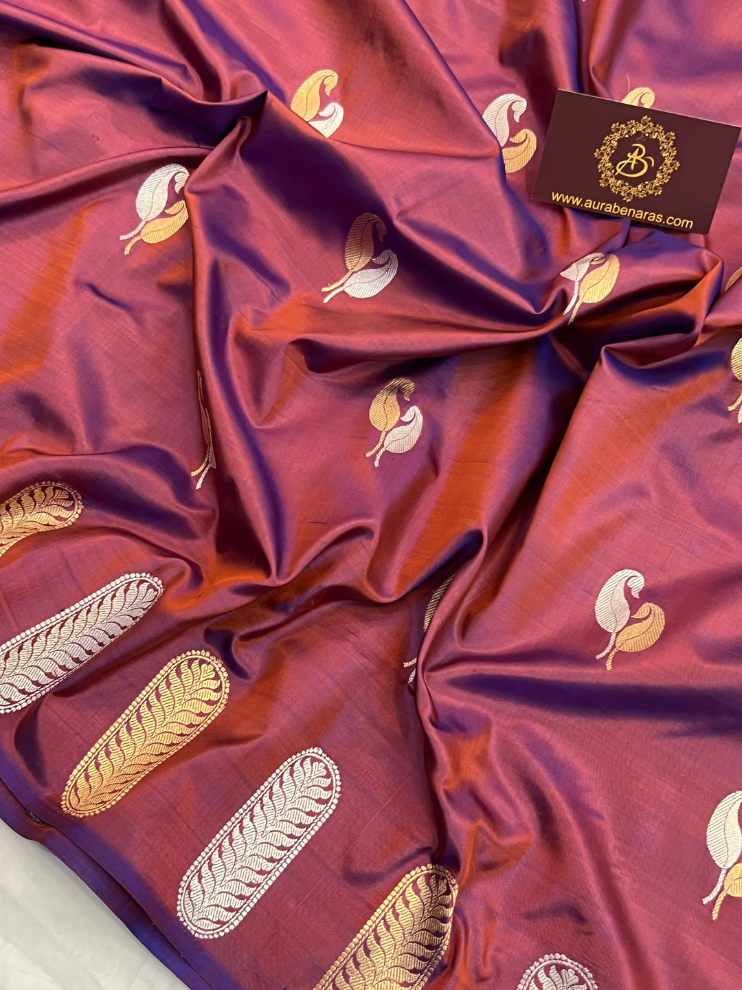 Pinkish Magenta Pure Katan Silk Handloom Banarasi Saree