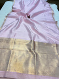 Baby Pink Pure Banarasi Handloom Silk Saree - Aura Benaras