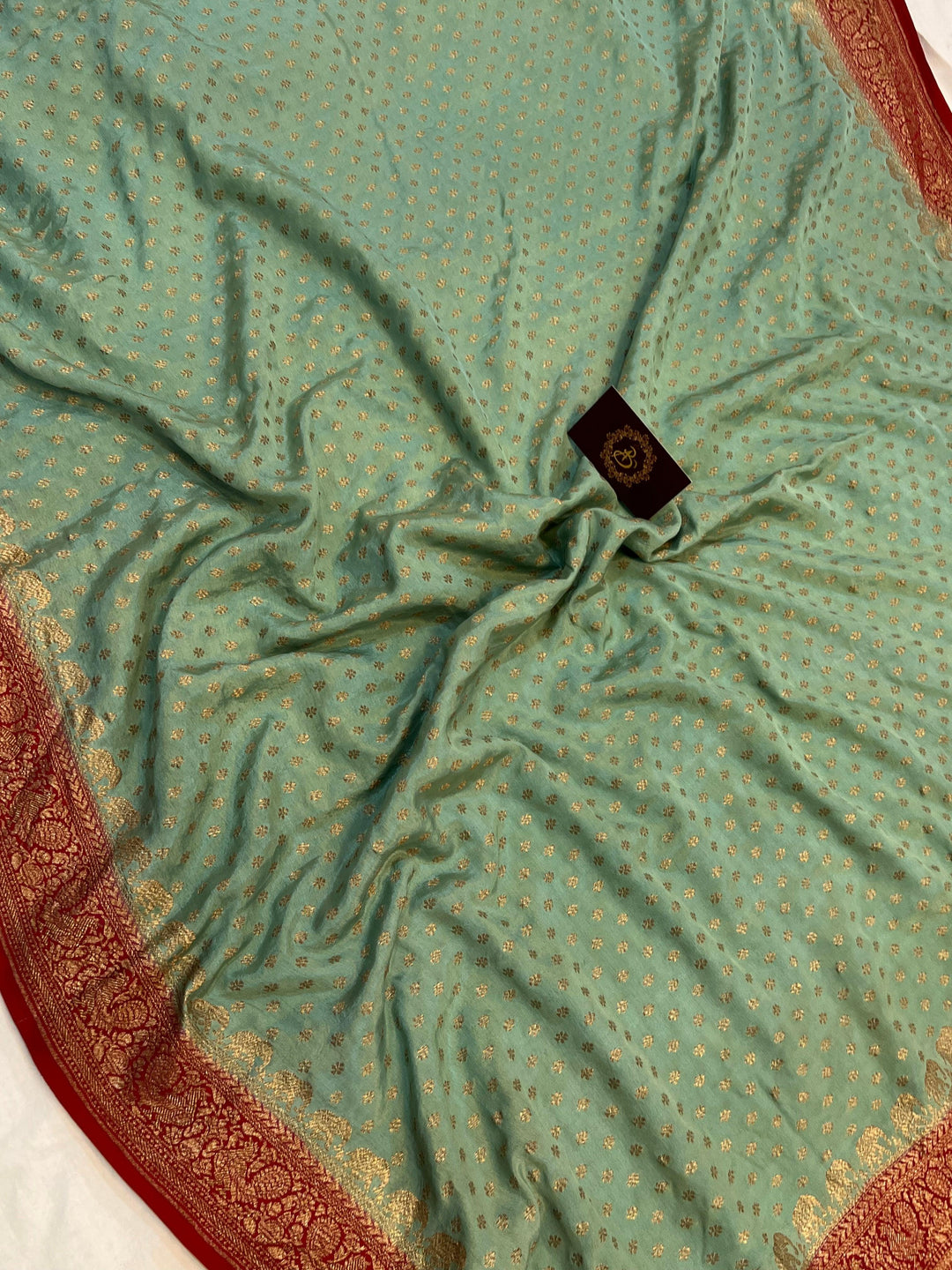 Pastel Grey Pure Banarasi Khaddi Crepe Silk Saree - Aura Benaras