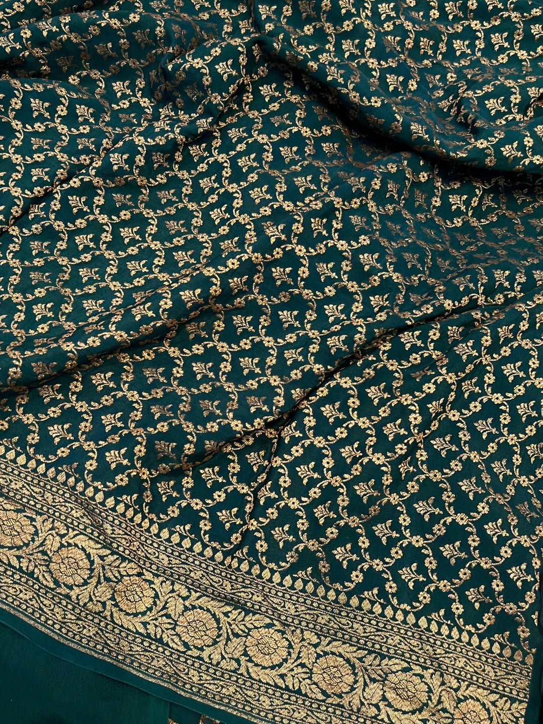 Wine Pure Banarasi Khaddi Crepe Silk Saree - Aura Benaras