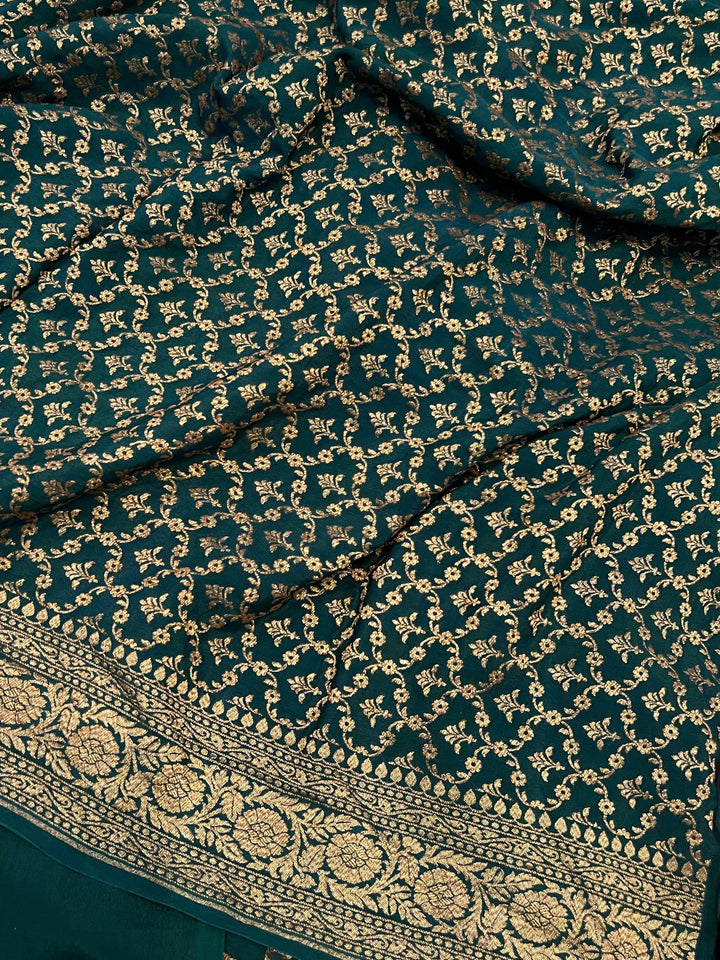 Wine Pure Banarasi Khaddi Crepe Silk Saree - Aura Benaras