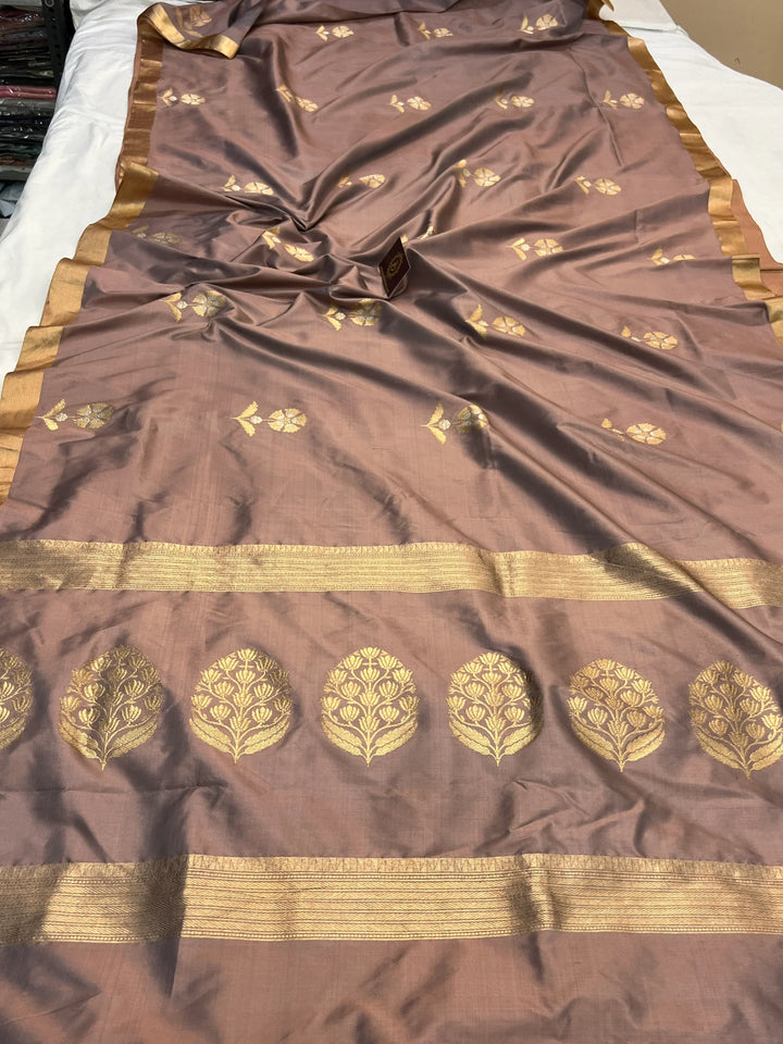 Old Rose Pure Katan Silk Handloom Banarasi Saree