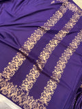 Navy Blue Pure Banarasi Handloom Katan Satin Silk Saree