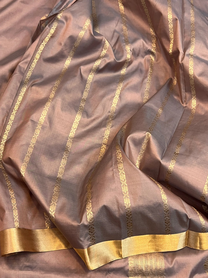 Old Rose Pure Katan Silk Handloom Banarasi Saree