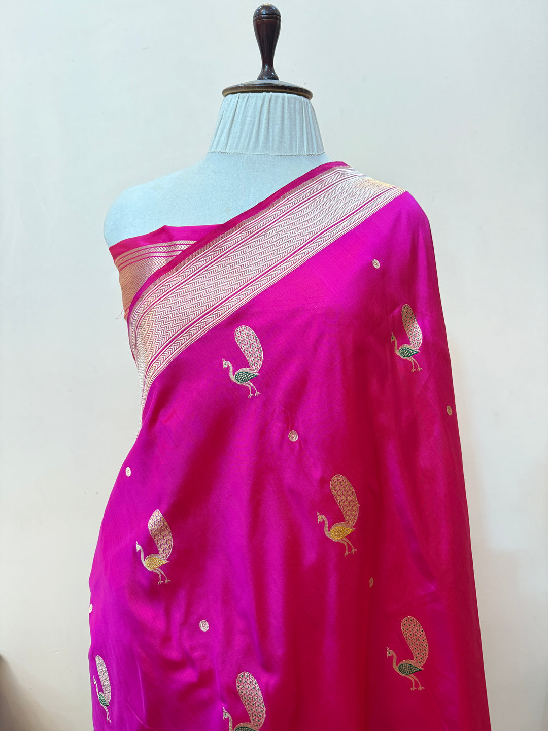 Rani Pink Pure Banarasi Handloom Katan Silk Saree