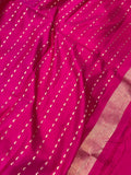 Rani Pink Banarasi Handloom Katan Satin Silk Saree - Aura Benaras