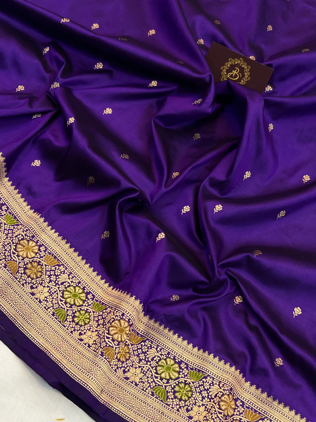 Purple Pure Katan Silk Handloom Banarasi Saree
