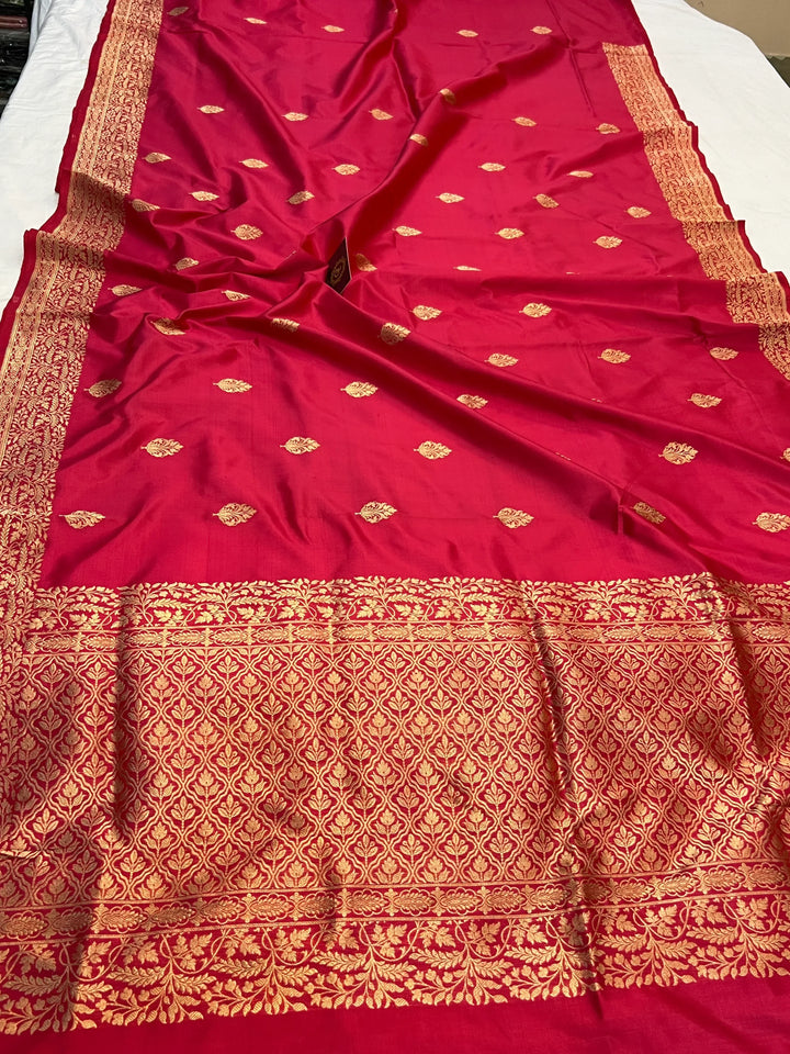 Pink Pure Katan Silk Handloom Banarasi Saree