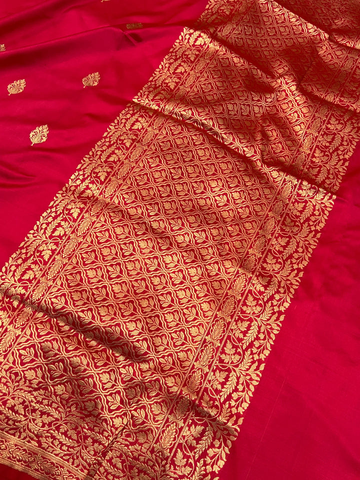 Pink Pure Katan Silk Handloom Banarasi Saree