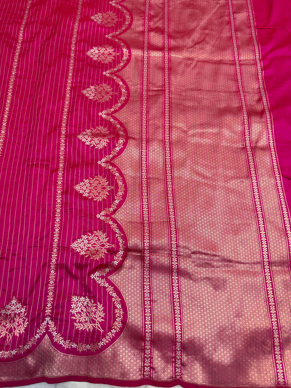 Rani Pink Pure Katan Silk Banarasi Handloom Saree