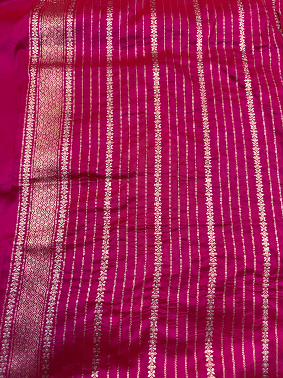 Rani Pink Pure Katan Silk Banarasi Handloom Saree
