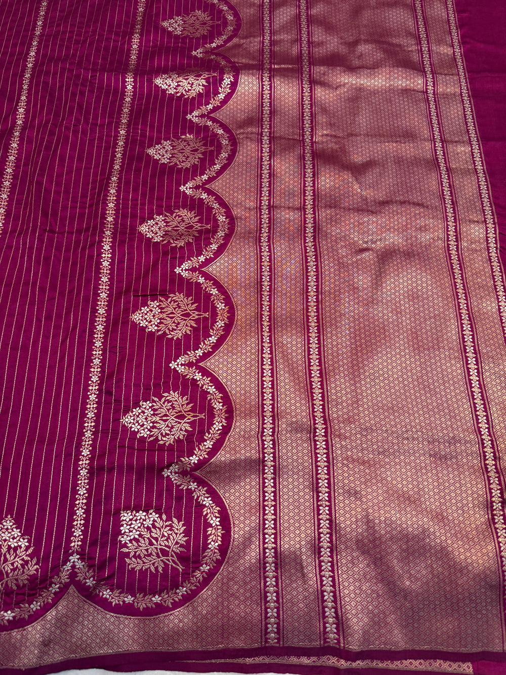 Purple Pure Katan Silk Banarasi Handloom Saree