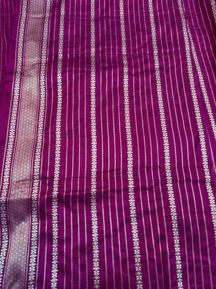 Purple Pure Katan Silk Banarasi Handloom Saree