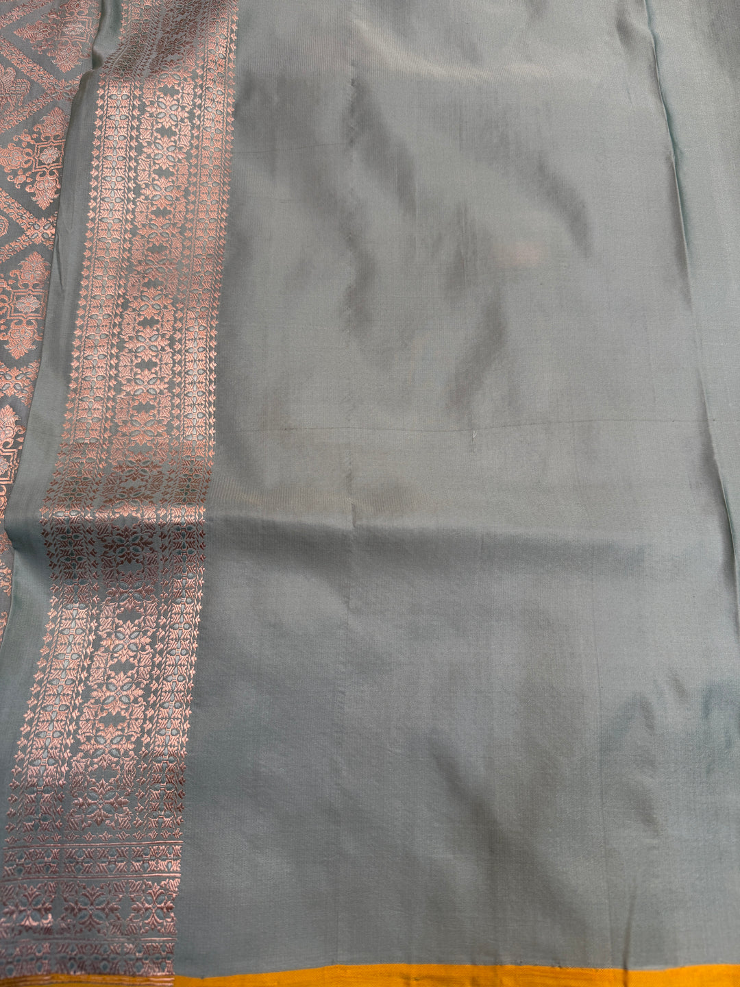 Sage Green Pure Banarasi Handloom Katan Satin Silk Saree