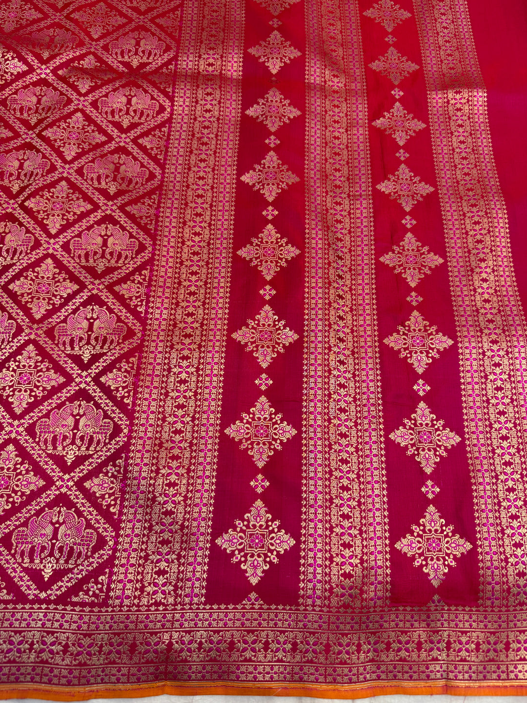 Rani Pink Pure Banarasi Handloom Katan Satin Silk Saree