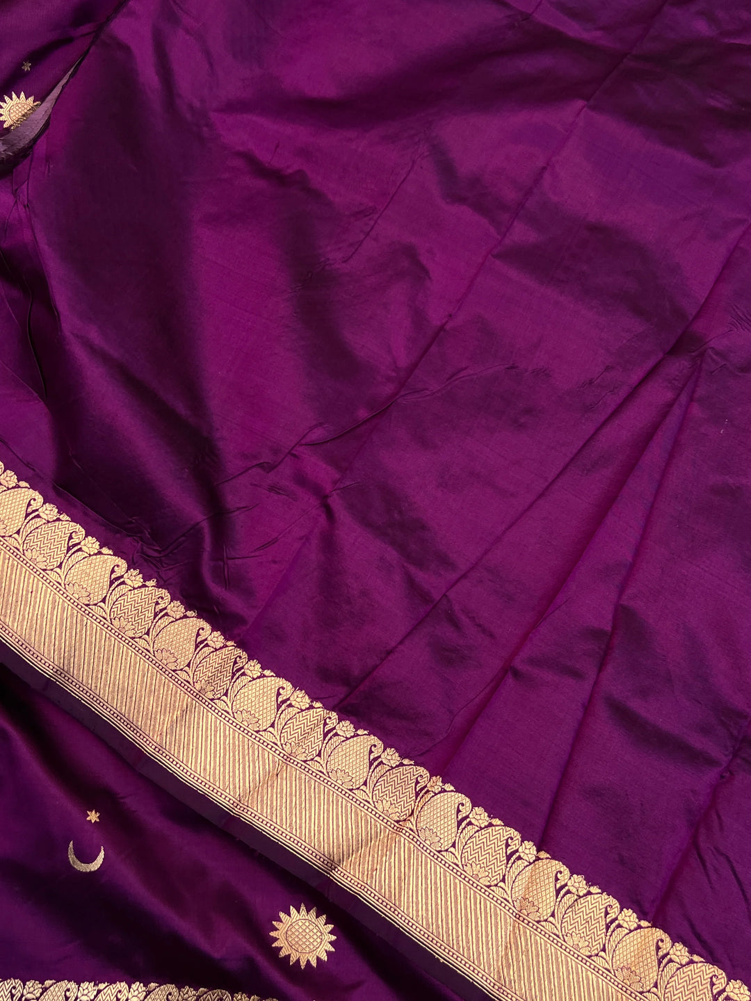 Purple Pure Katan Silk Handloom Banarasi Saree