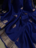 Royal Blue Pure Banarasi Handloom Silk Saree - Aura Benaras