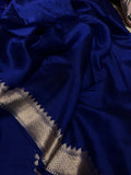 Royal Blue Pure Banarasi Handloom Silk Saree - Aura Benaras