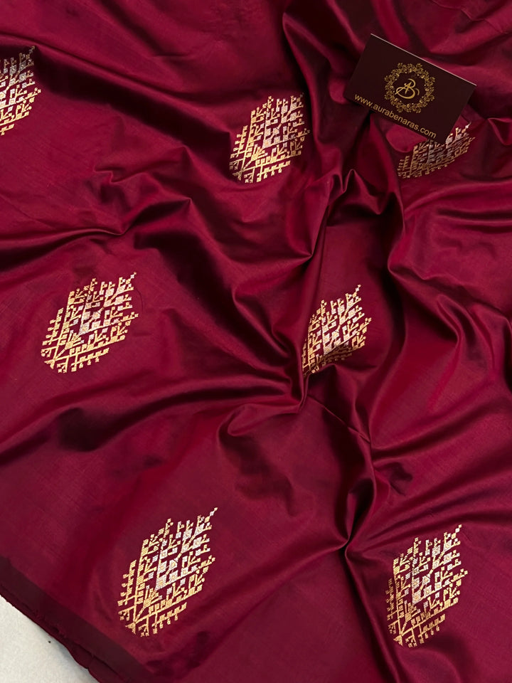 Hibiscus Pure Banarasi Handloom Katan Silk Saree
