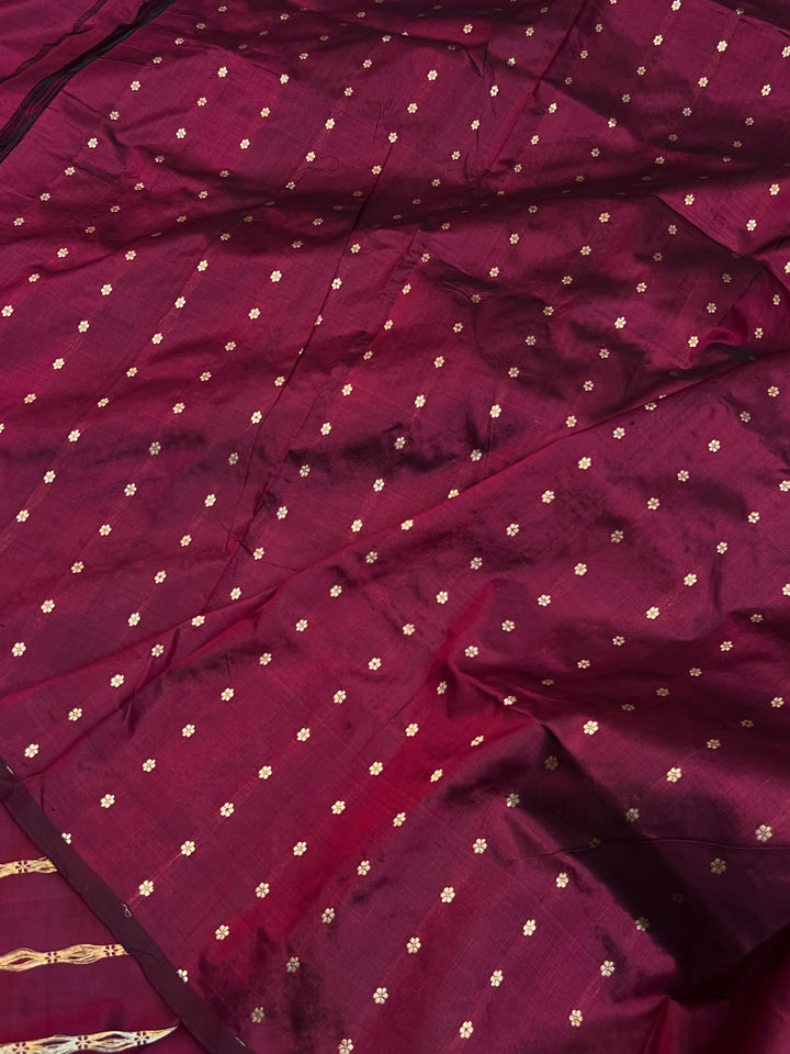 Hibiscus Pure Banarasi Handloom Katan Silk Saree