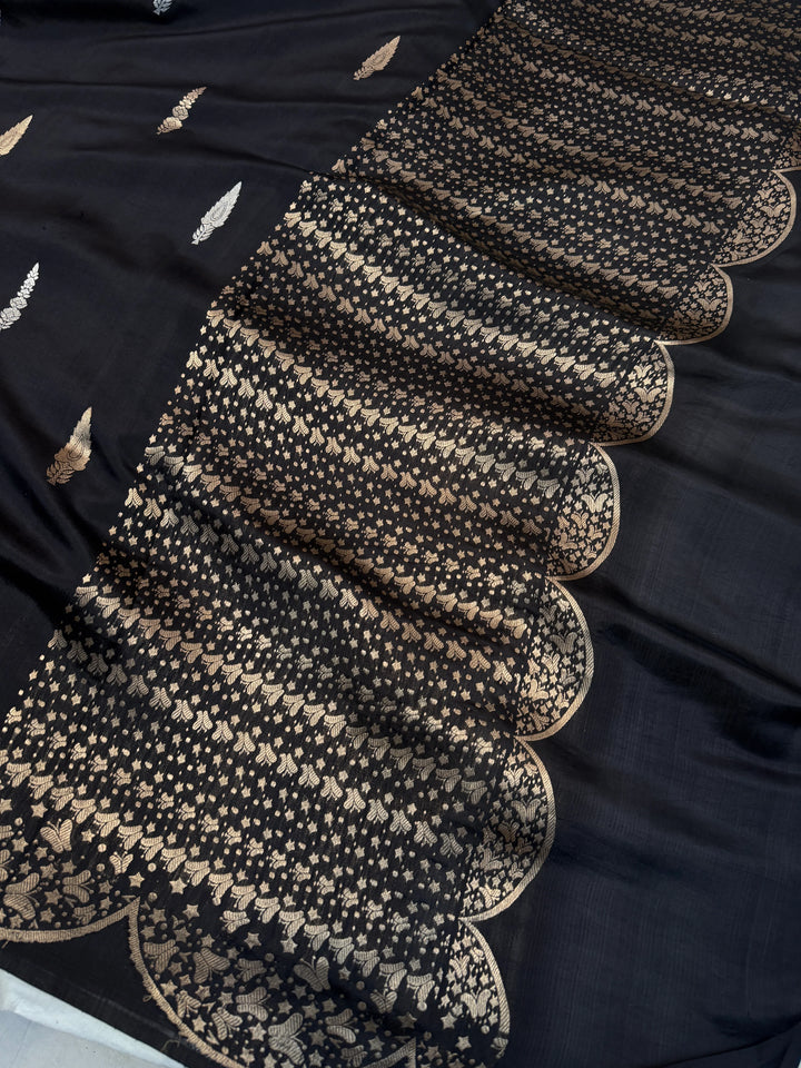 Black Pure Silk Handloom Banarasi Saree