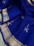 Royal Blue Pure Banarasi Handloom Silk Saree - Aura Benaras