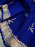 Royal Blue Pure Banarasi Handloom Silk Saree - Aura Benaras