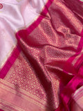 Baby Pink Pure Banarasi Handloom Silk Saree - Aura Benaras