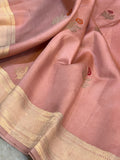 Old Rose Pure Banarasi Handloom Silk Saree