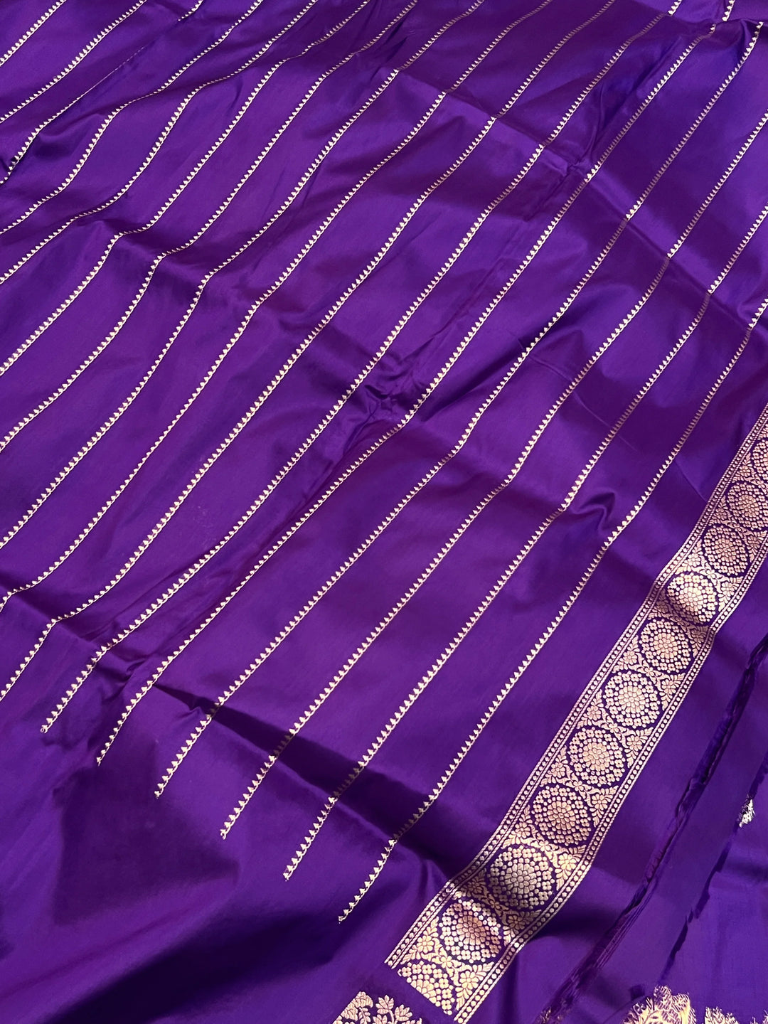 Purple Pure Katan Silk Handloom Banarasi Saree