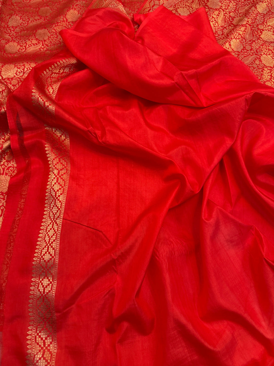 Red Pure Katan silk Handloom Banarasi Saree