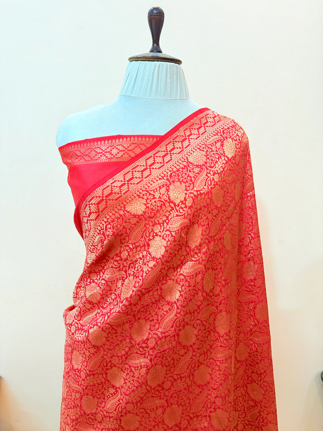 Red Pure Katan silk Handloom Banarasi Saree