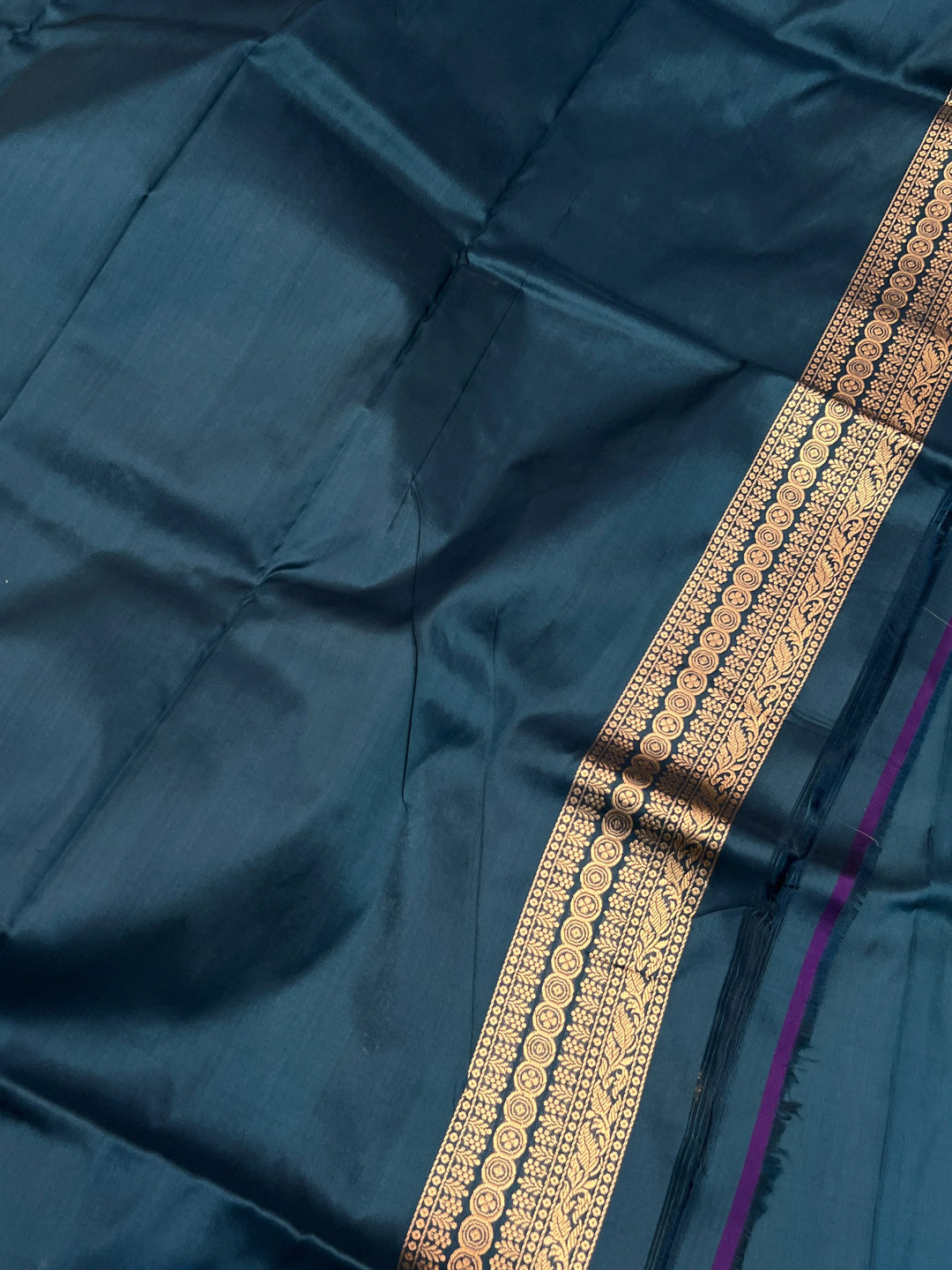 Rama Blue Pure Katan Silk Handloom Banarasi Saree