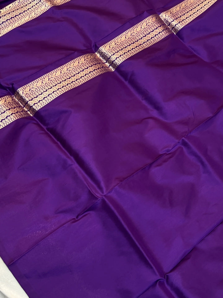 Purple Pure Katan Silk Handloom Banarasi Saree