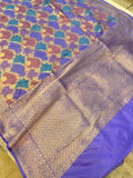 Lavender Rangkaat Banarasi Handloom Pure Katan Silk Saree - Aura Benaras