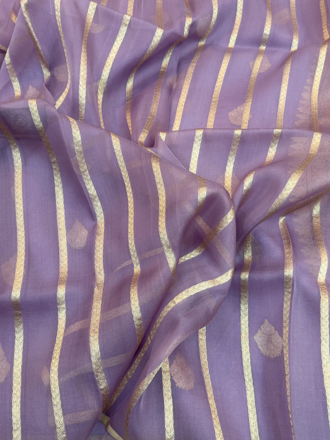 Sage Grey Pure Kora Silk Handloom Banarasi Saree