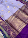 Lilic Banarasi Handloom Kora Silk Saree - Aura Benaras