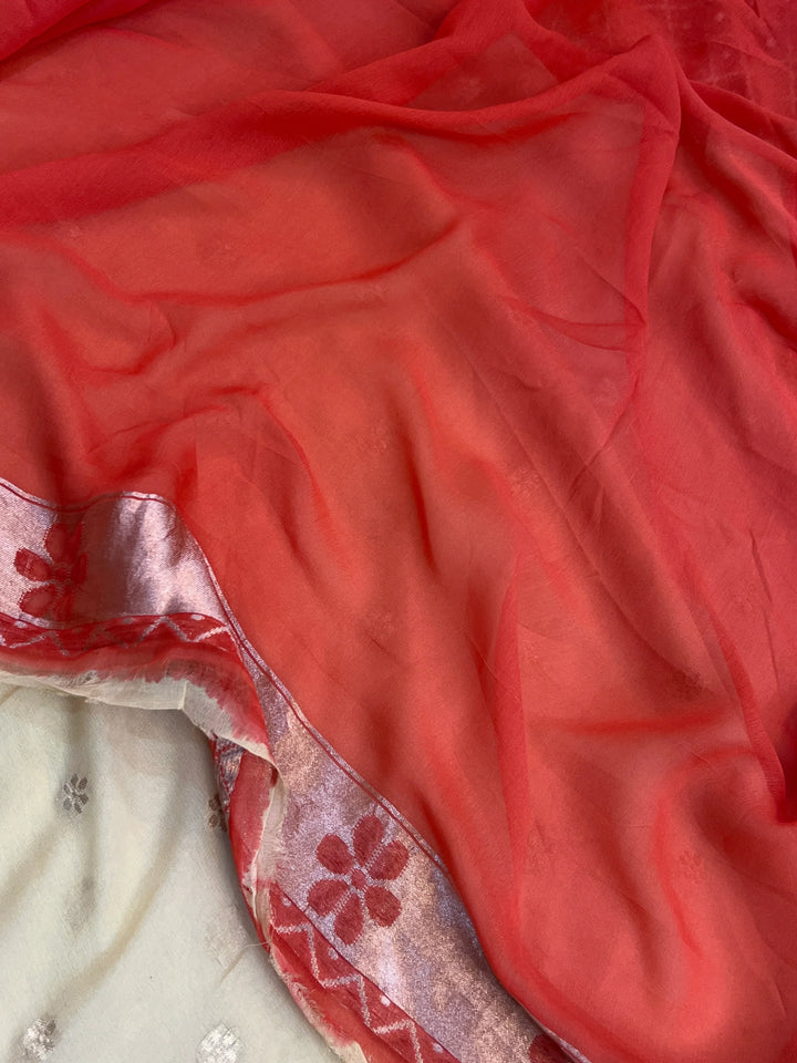 Pastel Yellow Pure Banarasi Khaddi Georgette Saree