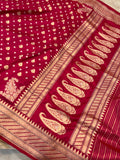 Rani Pink Pure Banarasi Handloom Katan Silk Saree - Aura Benaras