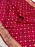 Rani Pink Pure Banarasi Handloom Katan Silk Saree - Aura Benaras