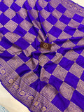 Purple Pure Banarasi Khaddi Crepe Silk Saree