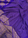 Purple Pure Banarasi Khaddi Crepe Silk Saree