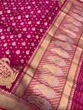 Hot Pink Pure Banarasi Handloom Katan Silk Saree - Aura Benaras