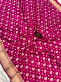 Hot Pink Pure Banarasi Handloom Katan Silk Saree - Aura Benaras