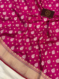 Hot Pink Pure Banarasi Handloom Katan Silk Saree - Aura Benaras